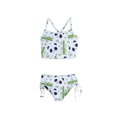 Giant Panda Bear Green Bamboo Girls  Tankini Swimsuit by Salman4z