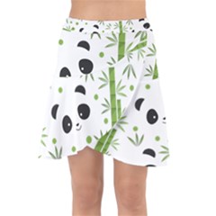 Giant Panda Bear Green Bamboo Wrap Front Skirt by Salman4z