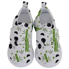 Giant Panda Bear Green Bamboo Kids  Velcro No Lace Shoes by Salman4z