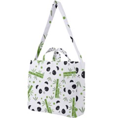 Giant Panda Bear Green Bamboo Square Shoulder Tote Bag by Salman4z