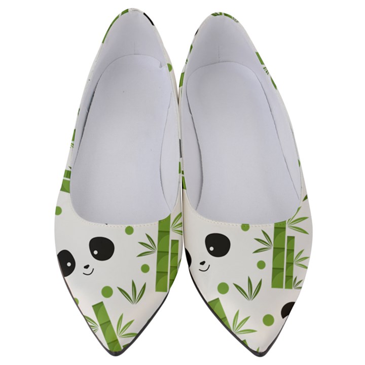 Giant Panda Bear Green Bamboo Women s Low Heels