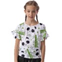 Giant Panda Bear Green Bamboo Kids  Cut Out Flutter Sleeves View1