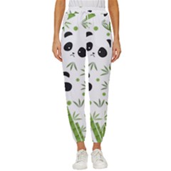 Giant Panda Bear Green Bamboo Women s Cropped Drawstring Pants by Salman4z