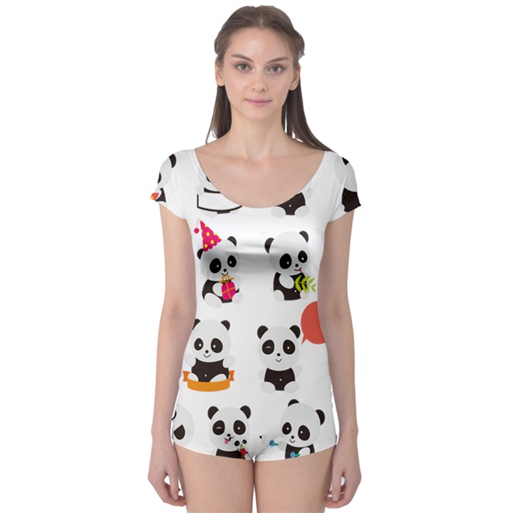 Giant Panda Bear Cuteness Boyleg Leotard 