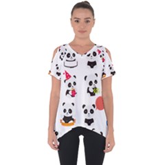 Giant Panda Bear Cuteness Cut Out Side Drop Tee by Salman4z