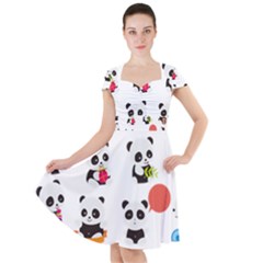 Giant Panda Bear Cuteness Cap Sleeve Midi Dress by Salman4z