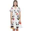 Giant Panda Bear Cuteness Short Sleeve Waist Detail Dress View1