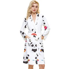 Giant Panda Bear Cuteness Long Sleeve Velvet Robe by Salman4z