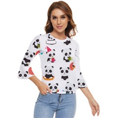 Giant Panda Bear Cuteness Bell Sleeve Top