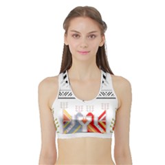 Bulgarian Folk Art Folk Art Sports Bra With Border by Salman4z