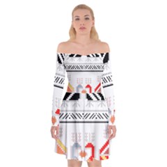 Bulgarian Folk Art Folk Art Off Shoulder Skater Dress by Salman4z