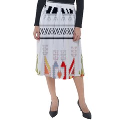 Bulgarian Folk Art Folk Art Classic Velour Midi Skirt  by Salman4z