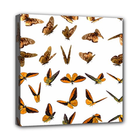 Butterfly Butterflies Insect Swarm Mini Canvas 8  X 8  (stretched) by Salman4z