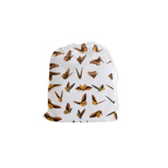 Butterfly Butterflies Insect Swarm Drawstring Pouch (small) by Salman4z