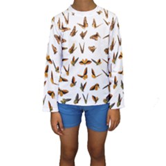 Butterfly Butterflies Insect Swarm Kids  Long Sleeve Swimwear by Salman4z