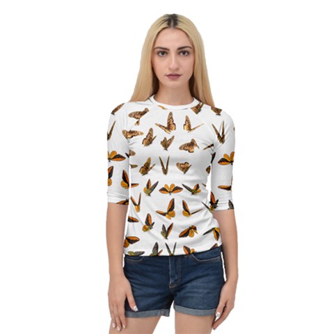 Butterfly Butterflies Insect Swarm Quarter Sleeve Raglan Tee by Salman4z