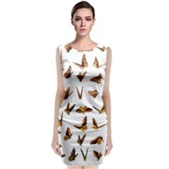 Butterfly Butterflies Insect Swarm Sleeveless Velvet Midi Dress by Salman4z