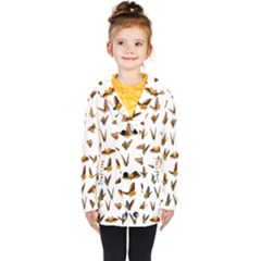 Butterfly Butterflies Insect Swarm Kids  Double Breasted Button Coat by Salman4z