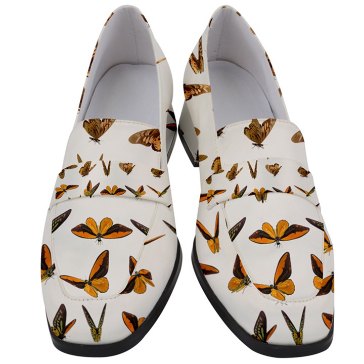 Butterfly Butterflies Insect Swarm Women s Chunky Heel Loafers