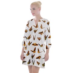 Butterfly Butterflies Insect Swarm Open Neck Shift Dress by Salman4z