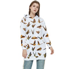 Butterfly Butterflies Insect Swarm Women s Long Oversized Pullover Hoodie by Salman4z