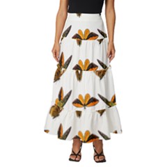 Butterfly Butterflies Insect Swarm Tiered Ruffle Maxi Skirt