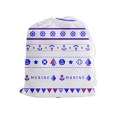 Marine Nautical Clip Art Drawstring Pouch (xl) by Salman4z