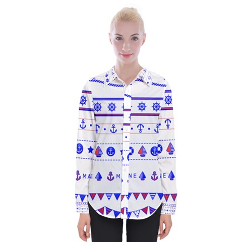 Marine Nautical Clip Art Womens Long Sleeve Shirt by Salman4z