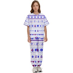 Marine Nautical Clip Art Kids  Tee And Pants Sports Set by Salman4z