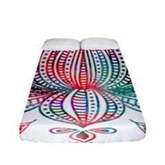 Lotus Feathers Boho Watercolor Fitted Sheet (full/ Double Size) by Salman4z