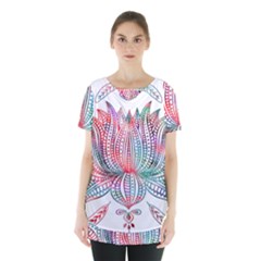 Lotus Feathers Boho Watercolor Skirt Hem Sports Top by Salman4z