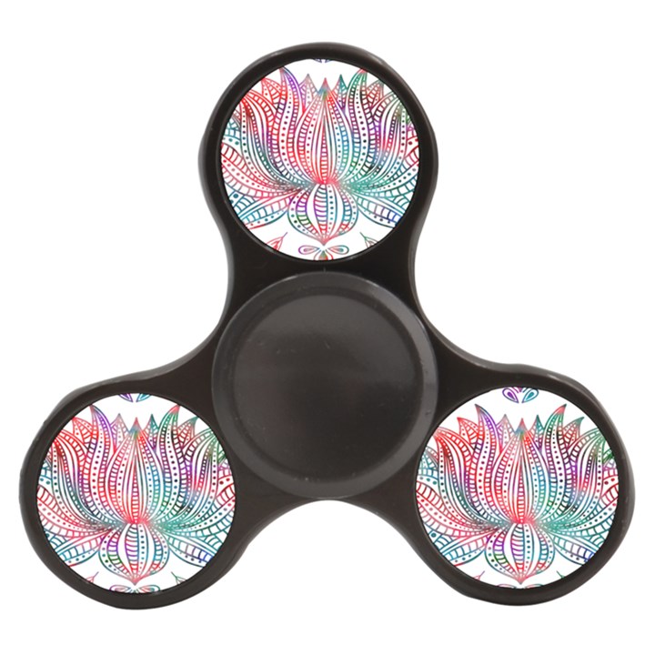 Lotus Feathers Boho Watercolor Finger Spinner