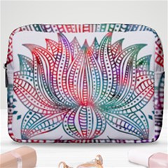 Lotus Feathers Boho Watercolor Make Up Pouch (large) by Salman4z