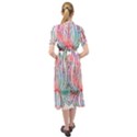 Lotus Feathers Boho Watercolor Keyhole Neckline Chiffon Dress View2