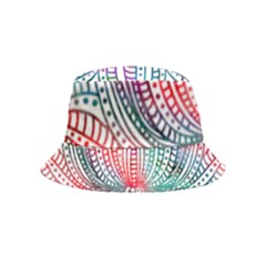 Lotus Feathers Boho Watercolor Inside Out Bucket Hat (kids) by Salman4z