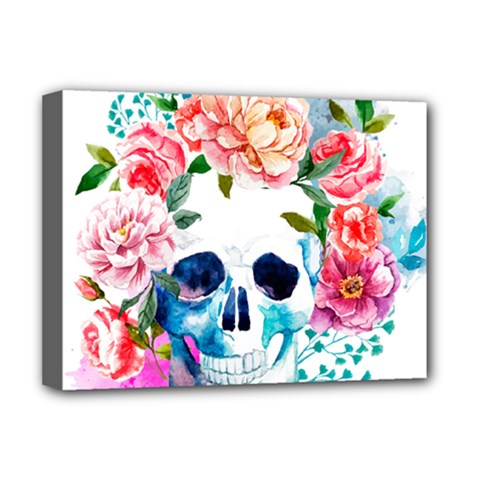 Day Of The Dead Skull Art Deluxe Canvas 16  X 12  (stretched)  by Salman4z