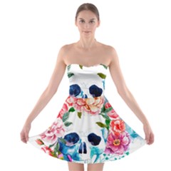 Day Of The Dead Skull Art Strapless Bra Top Dress by Salman4z