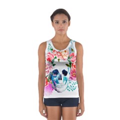 Day Of The Dead Skull Art Sport Tank Top  by Salman4z