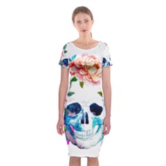 Day Of The Dead Skull Art Classic Short Sleeve Midi Dress by Salman4z