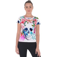 Day Of The Dead Skull Art Short Sleeve Sports Top  by Salman4z