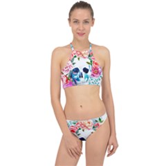 Day Of The Dead Skull Art Racer Front Bikini Set by Salman4z