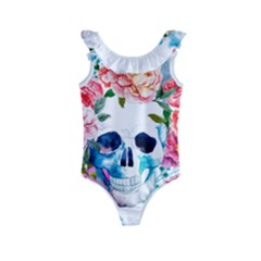 Day Of The Dead Skull Art Kids  Frill Swimsuit by Salman4z