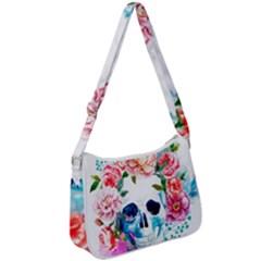 Day Of The Dead Skull Art Zip Up Shoulder Bag