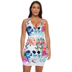 Day Of The Dead Skull Art Draped Bodycon Dress by Salman4z