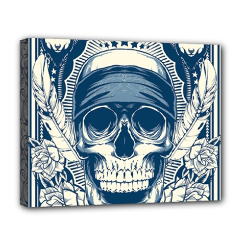 Skull Drawing Deluxe Canvas 20  X 16  (stretched) by Salman4z