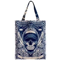 Skull Drawing Zipper Classic Tote Bag