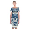 Skull Drawing Classic Short Sleeve Midi Dress View1