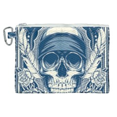 Skull Drawing Canvas Cosmetic Bag (xl)