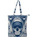 Skull Drawing Double Zip Up Tote Bag View1