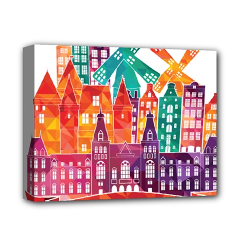 Vector Graphics Amsterdam Silhouette Deluxe Canvas 14  X 11  (stretched) by Salman4z